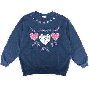 90s hearts & flowers crewneck sweatshirt 1990s vintage
